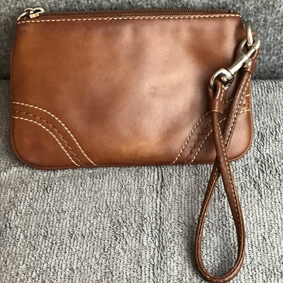 Coach Brown Leather Wristlet Wallet - Picture 2 of 6